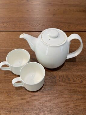 Vintage MUJI Bone China Tea Set – Teapot + 2 Cups, Made in Japan